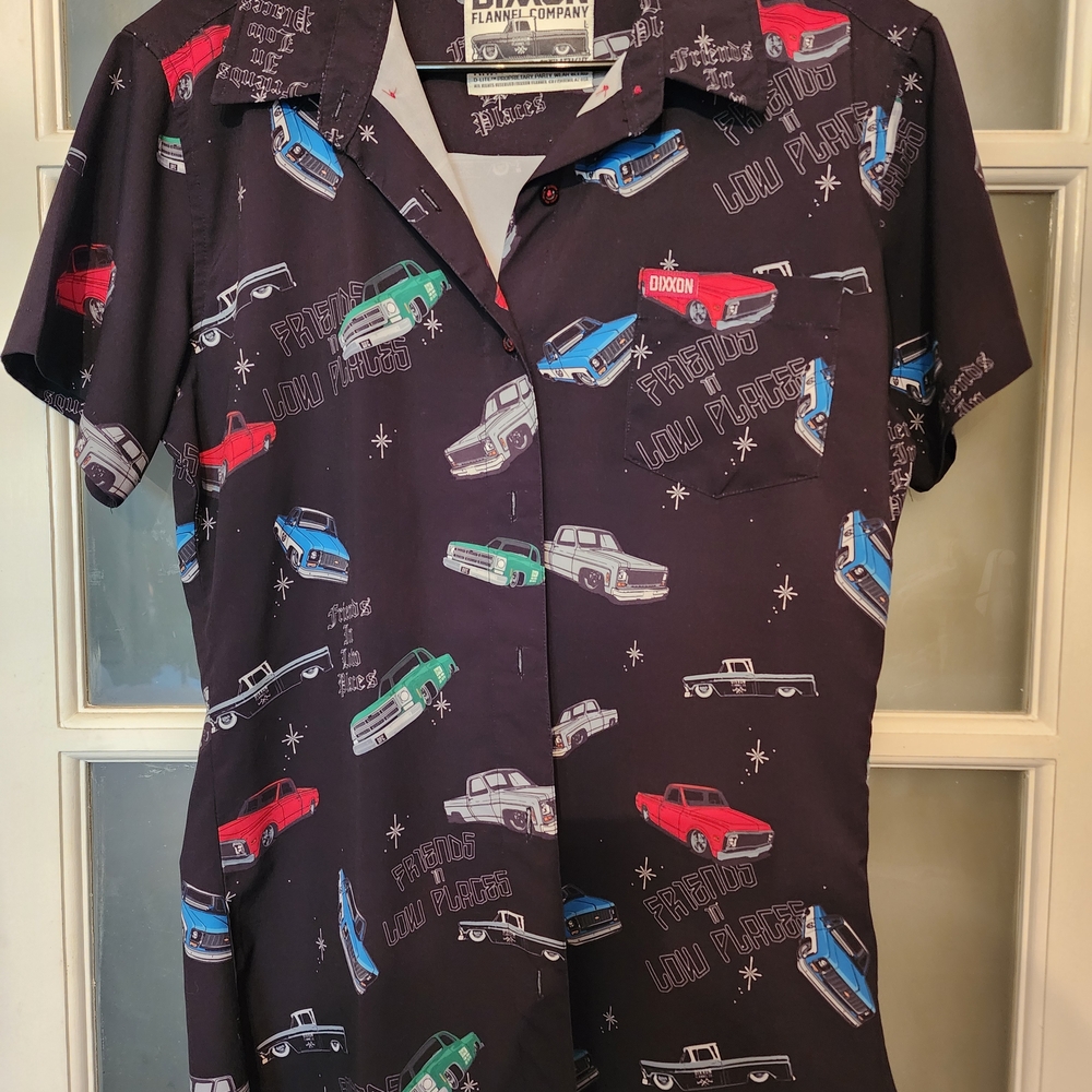 DIXXON Black Car Print Low Rider Men's Shirt